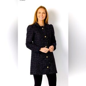 Sail to Sable Sparkle Tweed Button Front Coat